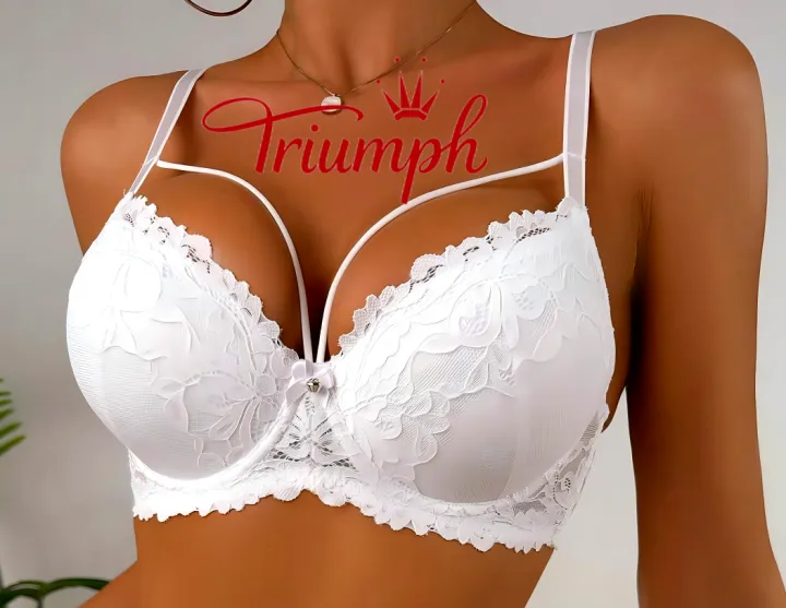 Triumph - (4 vnt.) Nėrinių liemenėlė su siuvinėjimais
