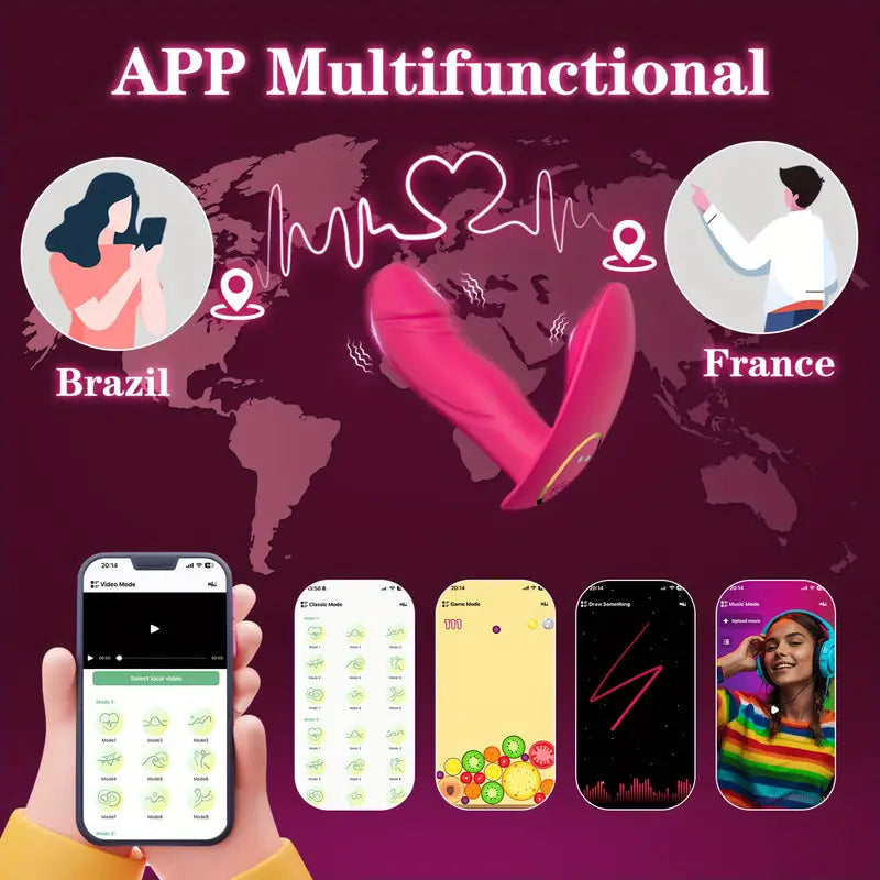 Stymulator łechtaczki, waginalny masażer, dildo do stymulacji punktu G sterowane aplikacją, zabawki erotyczne dla dorosłych