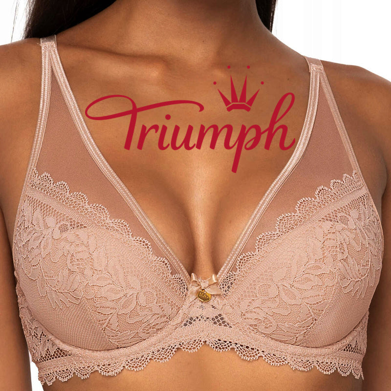 „Triumph®“ 4 vnt. pakuotė💖50 % nuolaida✨2024 m. Naujo stiliaus nėriniuota seksuali didelė „Push-up“ liemenėlė [65A-120H]