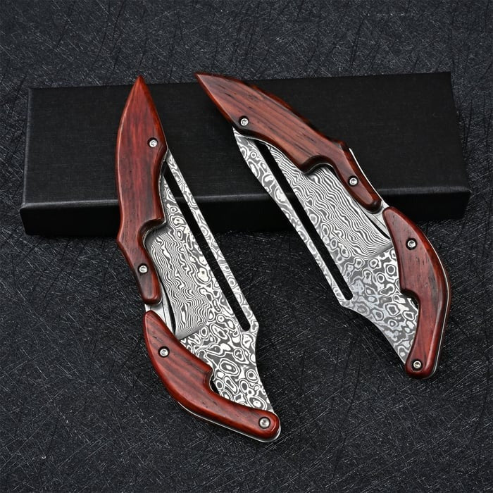 "Heritage Lockback" vokas: Damasko plienas ir sandalmedis 🔪