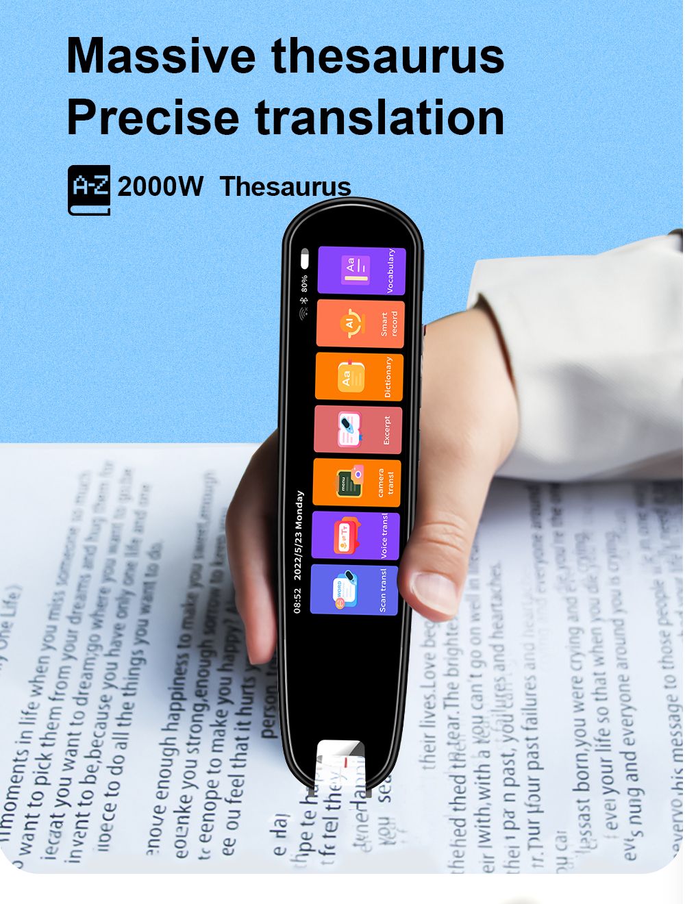 aakip™ - Ακριβής στυλό σάρωσης ανάγνωσης μετάφρασης 112 γλωσσών