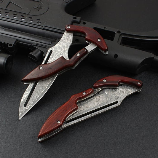 "Heritage Lockback" vokas: Damasko plienas ir sandalmedis 🔪