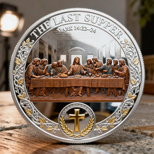 ❤️Paskutinė diena 50% nuolaida – ✝️ krikščioniška atminimo moneta Paskutinė vakarienė