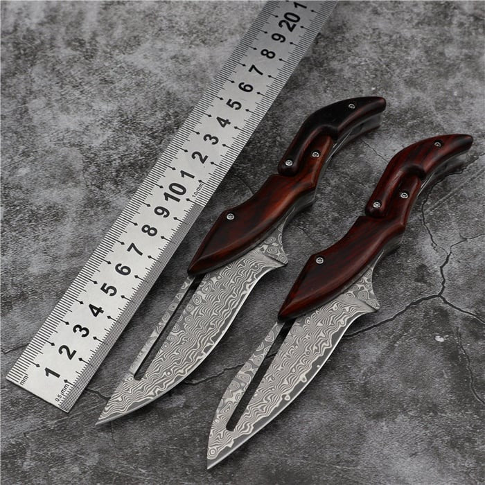 "Heritage Lockback" vokas: Damasko plienas ir sandalmedis 🔪