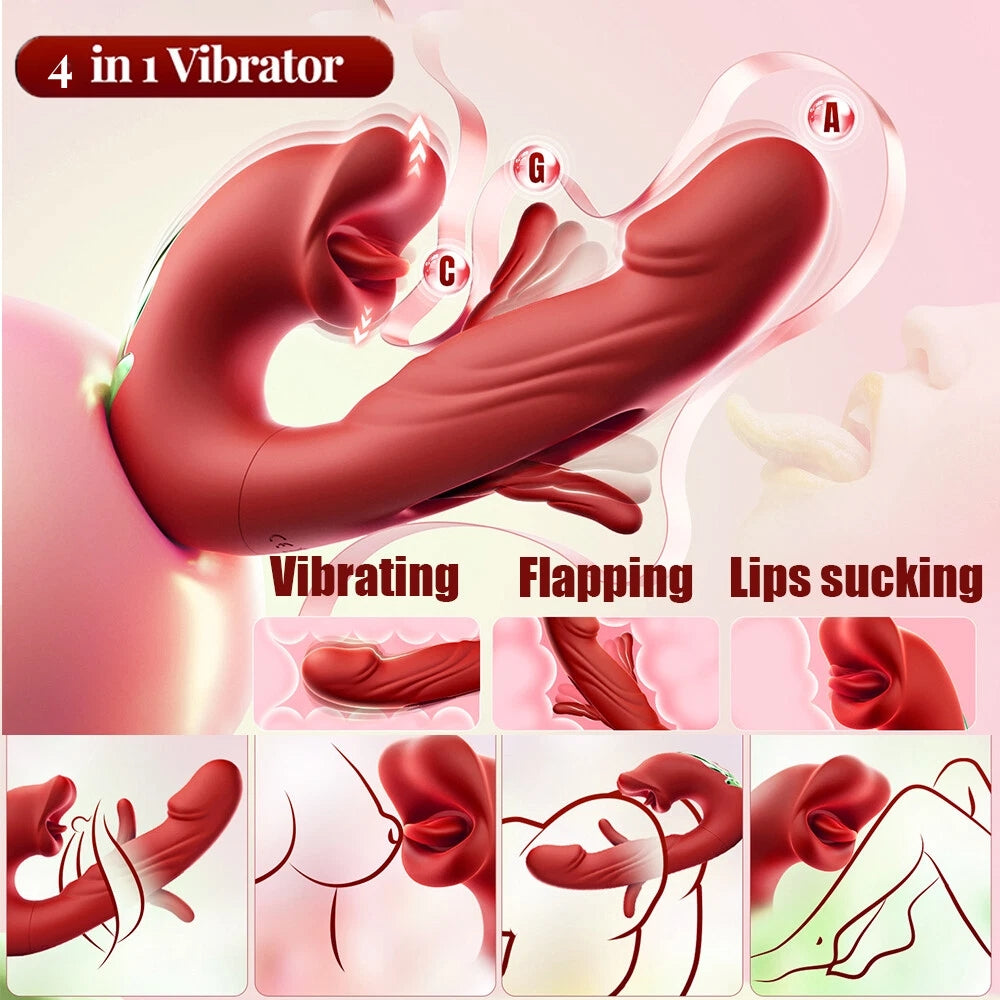 🔥Išpardavimas su 70 % nuolaida 💋 2026 m. patobulintas „Luvora™ 4 viename“ plasnojantis ir laižantis vibratorius