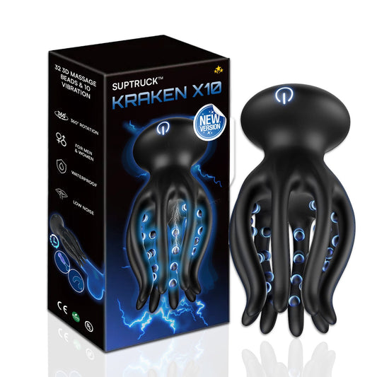 💥 2026 m. ribotas kiekis: 75 % ️NUOLAIDOS 💦 KRAKEN Suptruck™ X10 Unisex 360° vibratorius📱 32 masažuojančios rutuliukai ir 10 režimų