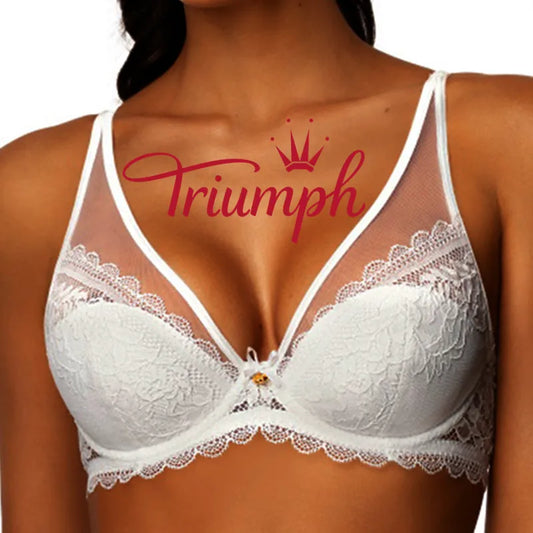 „Triumph®“ 4 vnt. pakuotė💖50 % nuolaida✨2024 m. Naujo stiliaus nėriniuota seksuali didelė „Push-up“ liemenėlė [65A-120H]